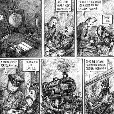 Una página del cómic  Por nuestra cuenta,  de Miriam Katin.