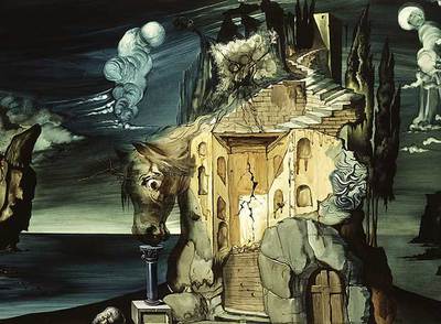 Proyecto de telón de  El loco Tristán  (1944), de Salvador Dalí, presente en la exposición de Estambul.