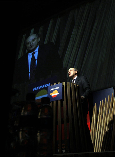 Antonio Brufau, durante la presentación de la  Guía Repsol. 