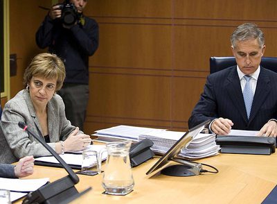 Azkarate y Vidarte, en una comparecencia en la Comsión de Cultura del Parlamento en mayo pasado sobre la gestión del Guggenheim.