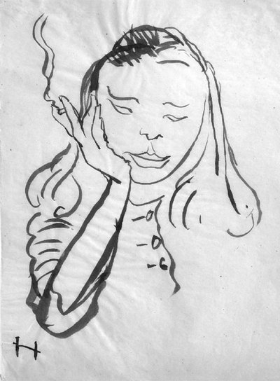  Portrait de Nicole à la cigarette  (1947), de Apel·les Fenosa.