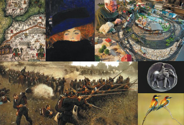 Imágenes de los libros:  Artes y civilizaciones, Grandes líderes militares, Héroes del alpinismo, Klimt, El fotógrafo en la naturaleza, Gran libro de cocina de Alain Ducasse, Manual del sumiller, En casa con Jamie Oliver, Los confines del mundo, Eugene Richards. The blue room, En nombre de un Dios .