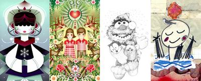 De izquierda a derecha, los  christmas  de Mar Hernández, Catalina Estrada, Silvia Prada y Jack Babiloni.