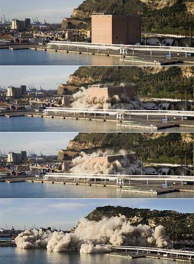Voladura controlada en el puerto de Barcelona