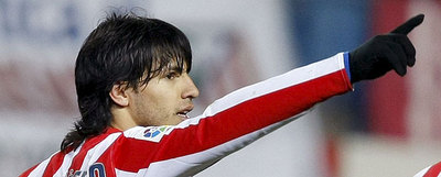 Agüero, tras marcar el segundo gol del Atlético.
