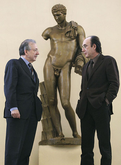 Fusi (izquierda) y Calvo Serraller, el pasado lunes en Madrid.