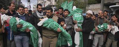 Palestinos asesinados en Gaza.