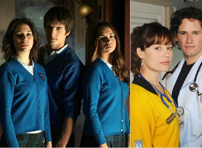 De izquierda a derecha, escenas de  El internado  (Antena 3) y  Hospital Central  (Telecinco).