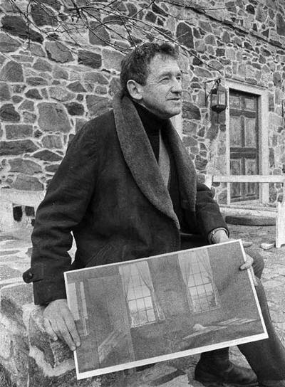 Andrew Wyeth, con   Su habitación,  una de sus pinturas.