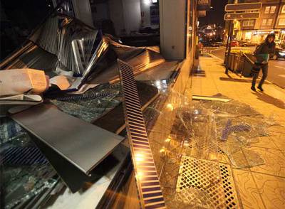 Los primeros destrozos del temporal