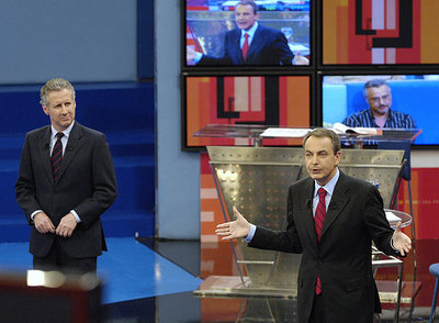 José Luis Rodríguez Zapatero, en el plató del programa  Tengo una pregunta para usted  de TVE.