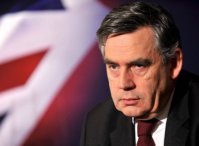 Gordon Brown, durante la comparecencia ante la prensa en Londres.