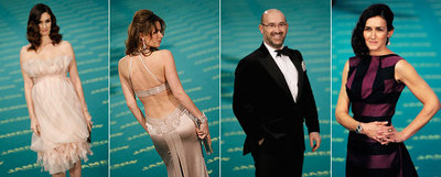 De izquierda a derecha, Paz Vega, de Hannibal Laguna; Mar Saura, de Versace; Javier Cámara y Ángeles González Sinde, de Devota & Lomba.