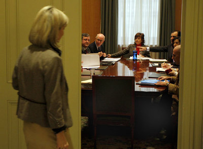 Reunión entre el Poder Judicial y las asociaciones de jueces en la tarde de ayer.