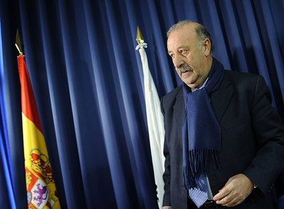 Del Bosque, ayer antes de su conferencia de prensa.