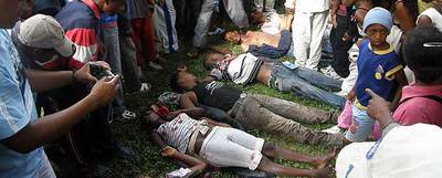 Algunos de los fallecidos el sábado por disparos de la guardia presidencial malgache durante una marcha opositora.