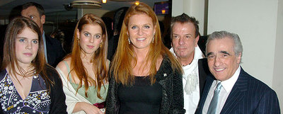 Sarah Ferguson, con sus dos hijas, y a la derecha, Martin Scorsese.