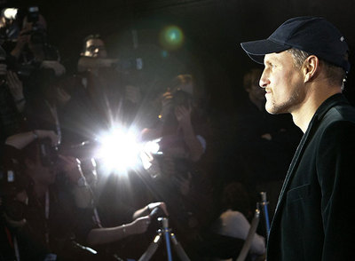 Woody Harrelson, uno de los dos intérpretes principales de  The messenger,  ayer en la presentación del filme en el Festival de Berlín.