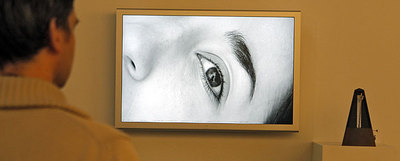  Metrónomo , instalación de Iván Marino y Andrea Nacach en el  stand  de la galería Vanguardia.