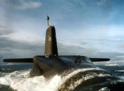 El submarino nuclear  Vanguard,  en una imagen facilitada ayer por el Ministerio de Defensa británico.