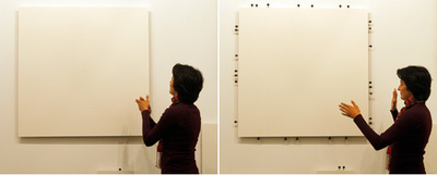 Con el ruido de una palmada, desaparecen los muñecos del cuadro  Pigmy,  obra del dúo indio-danés Pors and Rao.