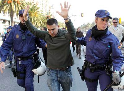 Protesta en Málaga de los vigilantes de seguridad