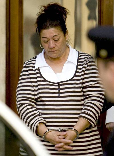 Francisca Cortés,  La Paca,  tras ser condenada a 22 años de cárcel.