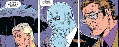 Viñetas de  Watchmen,  de Alan Moore y Dave Gibbons.