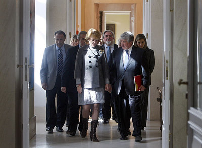 La presidenta de la Comunidad de Madrid, Esperanza Aguirre, ayer tras un acto.