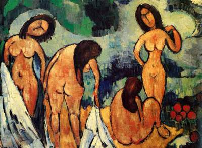  Las bañistas,  obra realizada por Maurice de Vlaminck en 1907-1908, que se expone en CaixaForum Madrid.