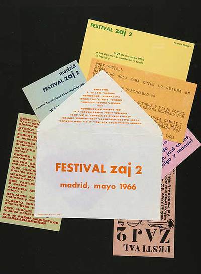 Un sobre y ocho tarjetas de  Festival Zaj,  1966.