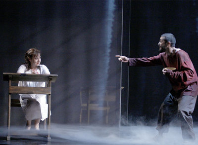 Los actores Carmen Machi y Roberto San Martín, en un ensayo de  Platonov,  de Anton Chéjov.