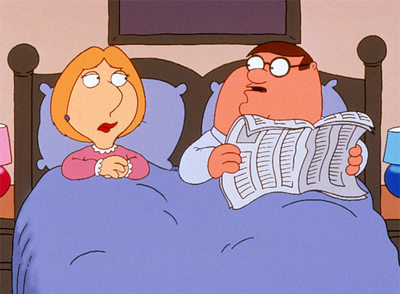 Escena de  Padre de familia,   dibujos animados no aptos para menores. 