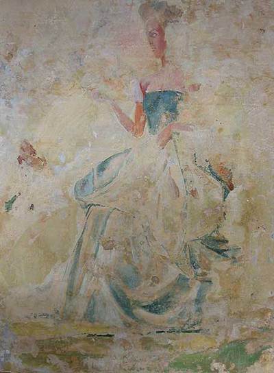  La princesa  (izquierda)  fresco pintado entre 1941 y 1942 por Bruno Schulz