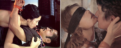 Fotogramas de  El imperio de los sentidos,  de Nagisa Oshima, izquierda, e  Historia de O,  de Just Jaeckin.