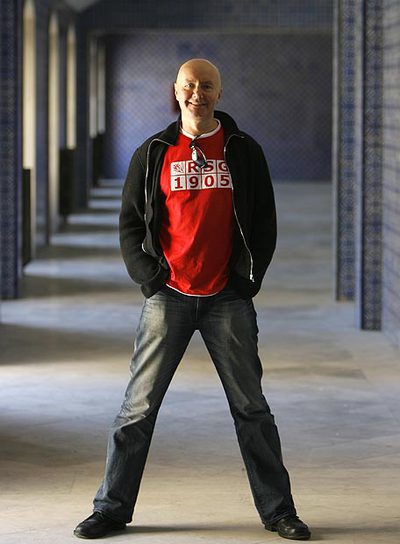 El escritor británico Irvine Welsh, ayer en Gijón.