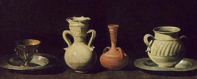  Bodegón de los cacharros , de Zurbarán (1660).
