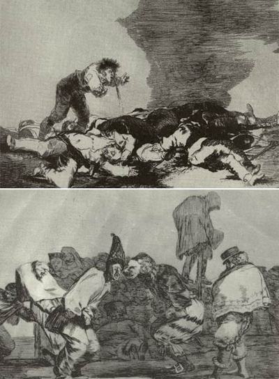  Para eso habéis nacido (Desastres de la Guerra,  12) y  Disparate de carnaval. 