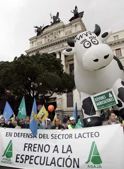 Protesta de los ganaderos productores de leche