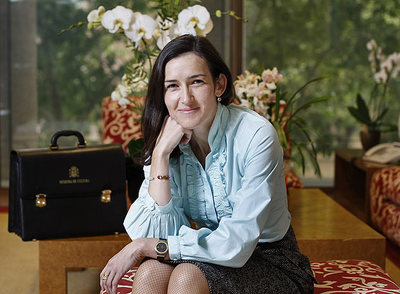 Ángeles González-Sinde, esta semana en su despacho.