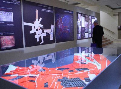 Una de las maquetas de la exposición 'Dauro: un río en la imagen de la ciudad'.