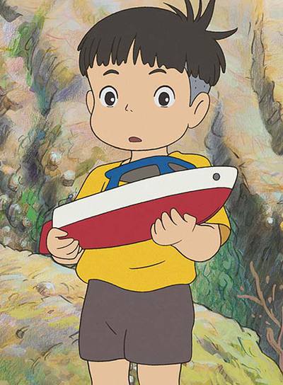 Una imagen de  Ponyo en el acantilado. 