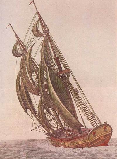 Dibujo del bergantín  Galveztown .