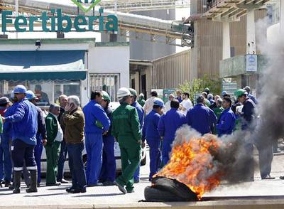 Encierro de los trabajadores de Fertiberia