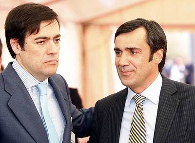 Jabyer Fernandez (a la derecha), con Fernando García Macua en un acto de Afer en Ortuella el pasado mes de junio.