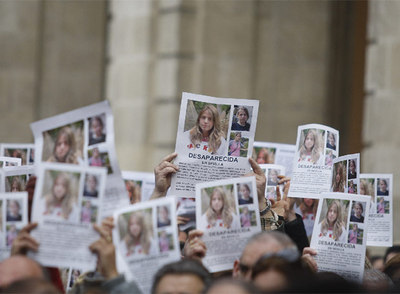 Manifestación, el pasado febrero en Sevilla, en la que se pedía la vuelta a casa de la sevillana Marta del Castillo.