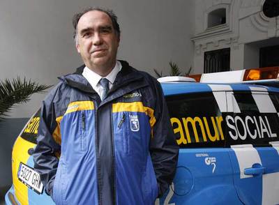 Darío Pérez, en la sede del Samur Social, en la madrileña Ronda de San Francisco.