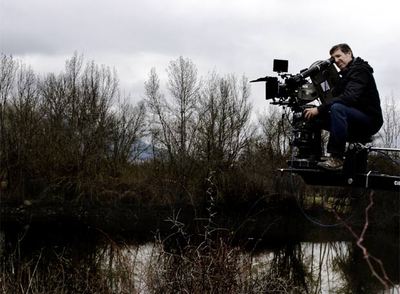 Emilio Aragón, en el rodaje de  Pájaros de papel. 