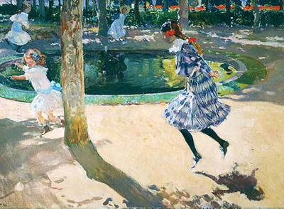  Saltando a la comba, La Granja,  cuadro de Joaquín Sorolla de 1907.