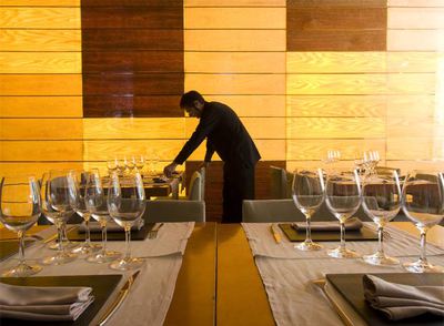 Comedor de Nodo, en Madrid, en cuya cocina se unen sabores mediterráneos con orientales.